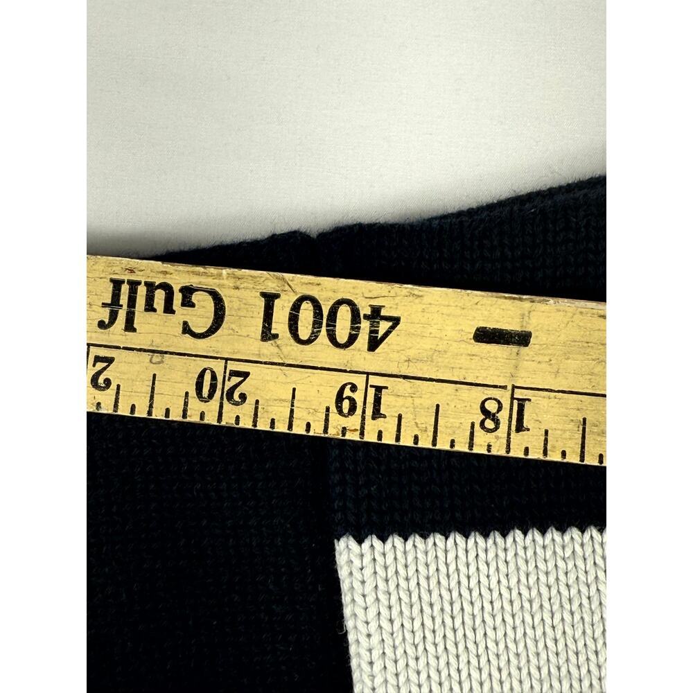 Lauren Ralph Lauren Womens Large Striped Navy Blue & White 1/4 Zip - Picture 9 of 10